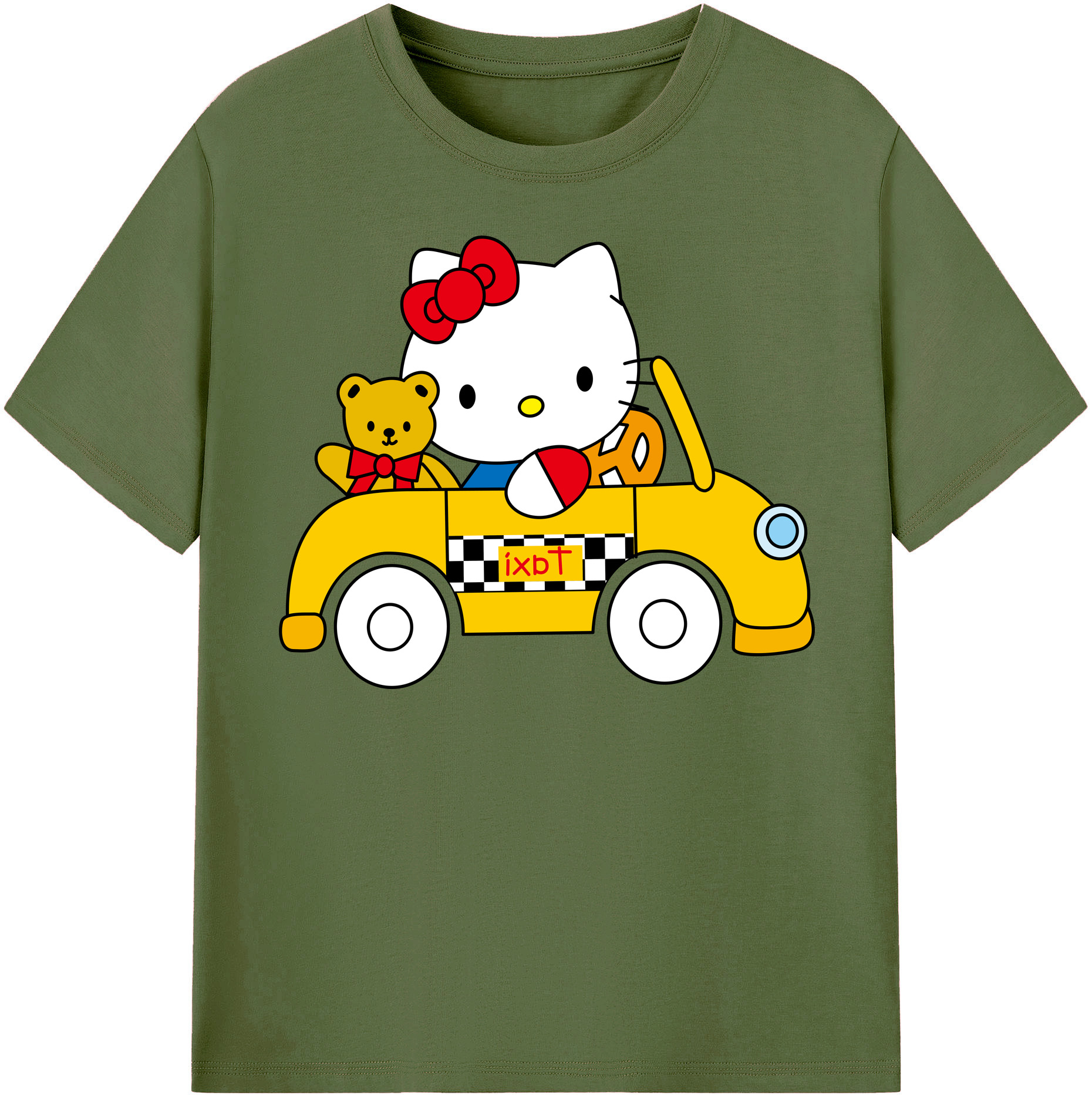 （画像用） Hello Kitty ハローキティ 綿100％半袖Tシャツ（フロントプリント）